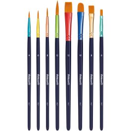 Pelikan PI8/PB Juego de pinceles sintéticos, surtido de 8 piezas para escolares, con mango de madera FSC