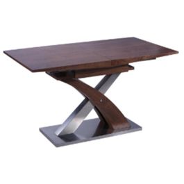 DKD Home Decor Mesa Moderna Extensible y Desmontable de Acero y MDF Marrón Oscuro Plateado 160x90x77 cm Precio: 612.69000012. SKU: S3015714