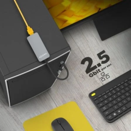 Aisens Conversor USB3.2 Gen1 USB-A+USB-C a Ethernet 2.5 Gbps, Gris, 15 cm