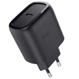 Trust 25521 Cargador de Pared GaN Maxo 45W USB-C con Cable de 2m para Teléfono, Tableta y Portátil