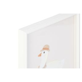 DKD Home Decor Cuadro Patitos Blanco Amarillo Cristal Ps 30 x 40 x 3 cm (4 Unidades)