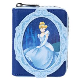 Loungefly Disney La Cenicienta 75th Anniversary - Billetera de piel vegana con ranuras para tarjetas y tarjetero transparente