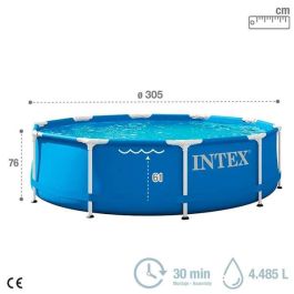 Intex Piscina Metal Frame Redonda 305x76cm 4485L Sin Depuradora para Niños y Adultos