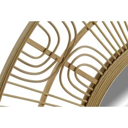 DKD Home Decor Espejo Scandi Natural Bambú Cristal 2 x 80 x 80 cm