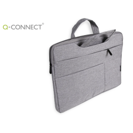 Q-connect Funda para Portátil 15,6'' con Asas Retractiles, Cremallera y 3 Bolsillos Exteriores, Gris Precio: 28.58999979. SKU: B1KCWST2Y9