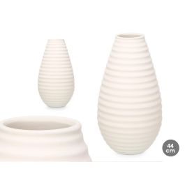 Jarrón Cerámica Raya Horizontal 44 cm Blanco - Giftdecor (2 Unidades) Precio: 26.79000016. SKU: B16QSXASNP