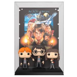 Funko 69703 Pop Poster! Harry Potter y la Piedra Filosofal - Figuras Vinilo Ron, Harry y Hermione - Colección Movie Posters Nº 14