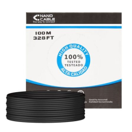 Bobina de Cable RJ45 para Exteriores UTP Nanocable 10.20.0502-EXT-BK Cat.6/ 100m/ Impermeable/ Negro Precio: 56.50000015. SKU: B1FASADBSA