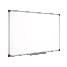 Pizarra Blanca Bi-Office Magnetica Maya W Ceramica Vitrificada Marco De Aluminio 150 X 100 cm Con Bandeja Para