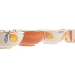 DKD Home Decor Limones 25 Bol Mediterraneo Azul Amarillo 16.7 x 6.5 x 16.7 cm (4 Unidades)