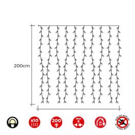 Edm Cortina led easy-connect 2x2m Blanco cálido Interior/Exterior IP44 200 Leds