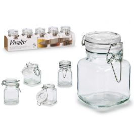 Vivalto Set de 5 Tarros de Vidrio Transparente con Cierre Hermético 90 ml, Medidas del Set 30.5 x 8.2 x 6.5 cm (12 Unidades) Precio: 39.49999988. SKU: B165YN58WC