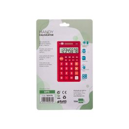 Calculadora Liderpapel Bolsillo Xf11 8 Digitos Solar Y Pilas Color Rojo 115x65x8 mm