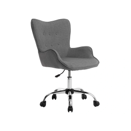 Q-connect Silla de Escritorio Mes Sina Base Metálica, Ruedas Premium, Altura Max 960 mm, Color Gris