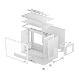 DeepCool CH160 PLUS White SFF PC con Vidrio Templado y Diseño Compacto, Blanco