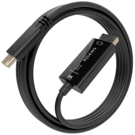 AISENS - CABLE CONVERSOR BIDIRECCIONAL USB-C A DISPLAYPORT 8K@60HZ, USB-C/M-DP/M, NEGRO, 1.8M