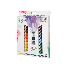 Liderpapel Pintura al Óleo Caja de 24 Tubos de 12 ml Colores Surtidos