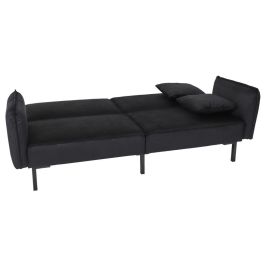 Home Deco Factory Sofá-Cama Giulia Negro, Tapizado Poliéster Aterciopelado, Estructura Madera Eucaliptus, Sofá 198x83cm, Cama 171x109cm Home Deco Factory Sofá-Cama Giulia Negro, Tapizado Poliéster Aterciopelado, Estructura Madera Eucaliptus, Sofá 198x83cm, Cama 171x109cm