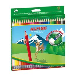 Alpino Lápices De Colores Borrables 177 mm C-Surtidos Estuche 24 Ud