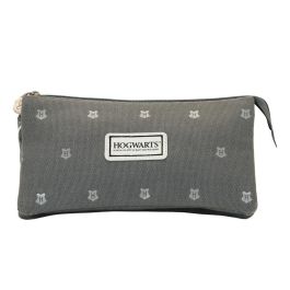 Harry Potter Estuche Portatodo Triple HS Greyly Gris, 3 compartimentos, algodón, 12x23x11 cm Harry Potter Estuche Portatodo Triple HS Greyly Gris, 3 compartimentos, algodón, 12x23x11 cm