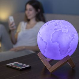 Lámpara LED Recargable Planeta Tierra Worldy InnovaGoods Lámpara LED Recargable Planeta Tierra Worldy InnovaGoods
