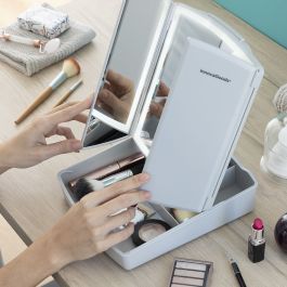 Espejo LED Plegable con Organizador de Maquillaje 3 en 1 Panomir InnovaGoods