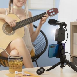 Kit Vlogging con Luz, Micrófono y Mando Plodni InnovaGoods 6 Piezas