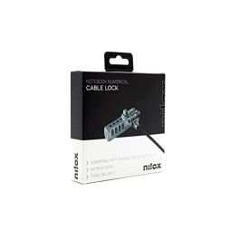 Nilox Cable de Seguridad Portátil con Combinación de 4 Dígitos, 1.8m, Acero, Negro