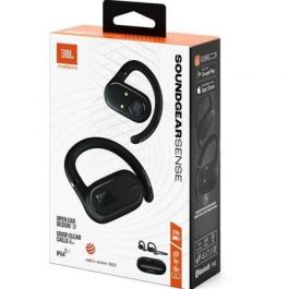 JBL Auriculares Bluetooth Soundgear Sense con Estuche de Carga, Autonomía 24h, IP54, Negros