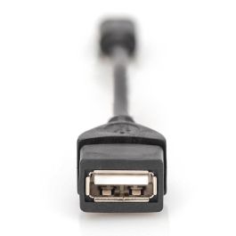 Digitus Adaptador USB 2.0 OTG, Mini B a USB A Hembra, 0.2m