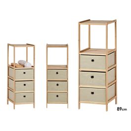Kipit Estanteria 2 Baldas 3 Cajones Natural 26 x 89 x 32 cm (Set de 4) Precio: 118.68999989. SKU: S3609901