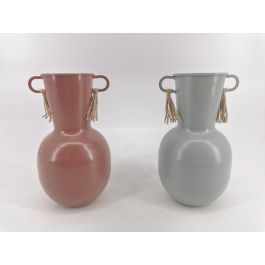DKD Home Decor Jarrón Decorativo de Metal Estilo Boho Colección Cozy Boho 22 Color Terracota Gris 13x24x14 cm (2 Unidades) Precio: 24.58999994. SKU: S3040288