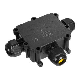 Solera Caja de empalmes aérea para exterior estanca IP68, 3 prensaestopas, 9.3x7.3x3.8cm, Black Series, BK-3PT Precio: 11.49999972. SKU: S7903196
