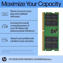 HP 32GB DDR5 5600 SODIMM Memory HP 32GB DDR5 5600 SODIMM Memory