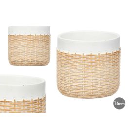 Maceta Cemento Efecto Ratan 16Cm Blanco Ibergarden (12 Unidades) Precio: 45.78999975. SKU: B1E3C6AJL3
