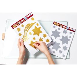 HERMA 15109 Estrellas para Ventana Reutilizables Oro A4 - Película Autoadhesiva Desmontable 14 Piezas