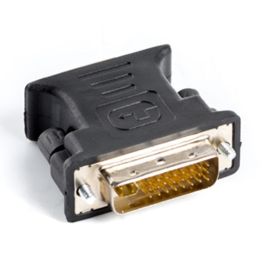 Lanberg Adaptador DVI-I Macho 24+5 Dual Link a VGA Hembra, Negro, Resolución 1920x1080 px