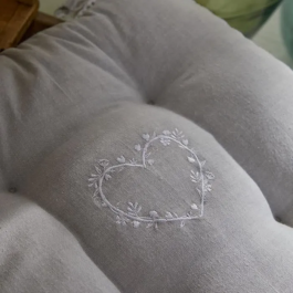 Today TOD1700216533805 Asiento Acolchado Chambray x Petite Broderie Constance 40 x 40 cm