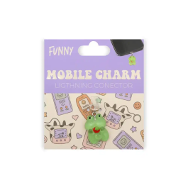 Wondee Mobile Charm Funny Frog Fresa Relámpago - Protector Decorativo para Puertos Type-C/Lightning, 25x10x20 mm