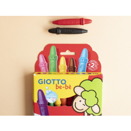 Giotto Lápices de Cera Super Bebé, Caja de 10 Colores Surtidos con Sacapuntas