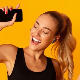 myway auriculares estéreo Bluetooth touch control negros