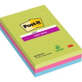 Post-It Bloc Notas Adhesivas Super Sticky con Líneas 90H, Formato Grande 102x152, Surtidos, Paquete 3 Ud Precio: 13.59000005. SKU: B12PGHF4RS