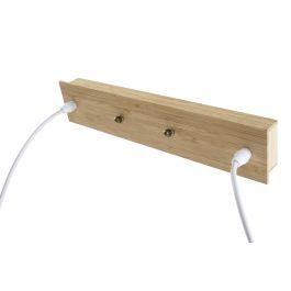 DKD Home Decor Lámpara Techo Balines Bambú Natural 30 x 30 x 80 cm E27