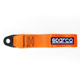 Sparco S01638ARF Cinta de Remolque Naranja de Longitud Fija | Correa de Alta Resistencia para Recuperación de Coche de Competición con Agujero 15mm