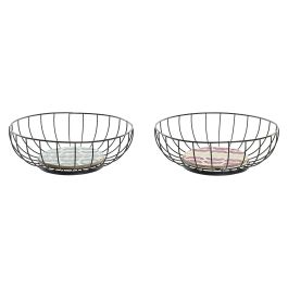 DKD Home Decor Africa Gres Frutero Colonial Azul Turquesa Metal y MDF 28 x 11 x 28 cm (2 Unidades) Precio: 11.22396. SKU: S3037009