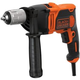 BLACK + DECKER BEH850-QS Taladro Percutor con Cable 850W, 54.400 cps/min, Mandril 13mm, Incluye 6 Brocas y Guía de Profundidad