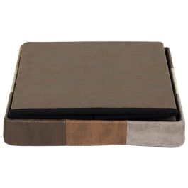 Home Deco Factory Caja-Puf Plegable Patchwork Poliéster Colección Industriel