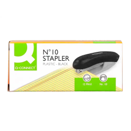 Q-connect Grapadora KF14212 Plástico Capacidad 10 Hojas, Grapas Nº 10, Negro
