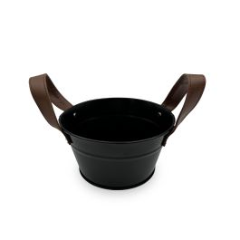 Inde Cubo de Metal Rojo con Asas de Piel Negra 15 cm para Bar (24 Unidades) Inde Cubo de Metal Rojo con Asas de Piel Negra 15 cm para Bar (24 Unidades)