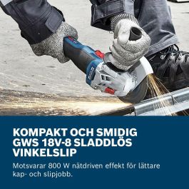 Bosch BOS1744785612920 Amoladora angular GWS 18V-8, 125 mm, 18V, Inalámbrica